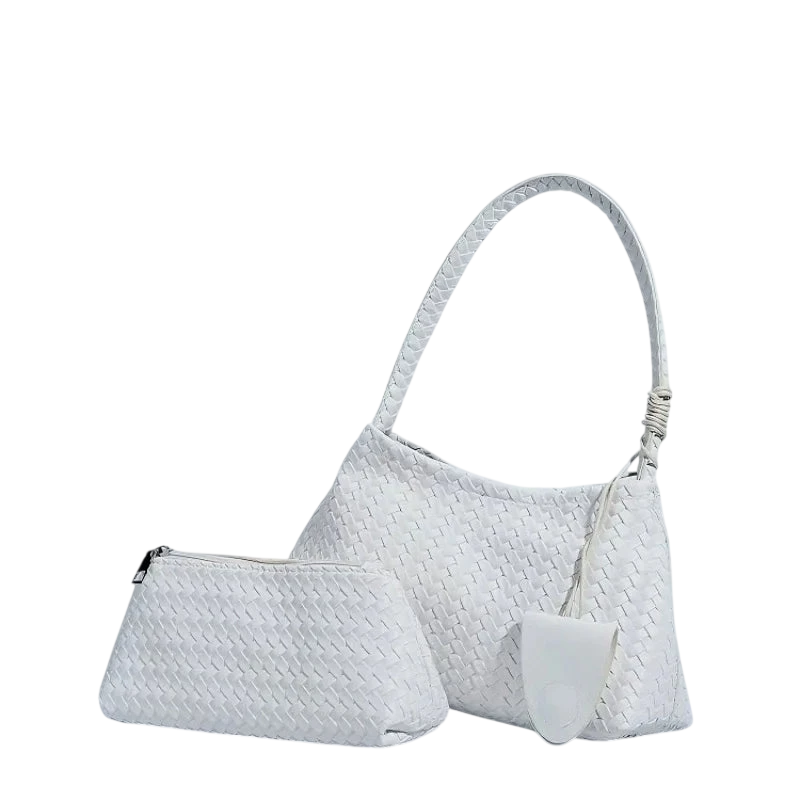 Womens Hand Woven Handbag2026New Trendy Fashion Niche Underarm Bag Simple Shoulder Bag Bucket Bag Mother Daughter Bag