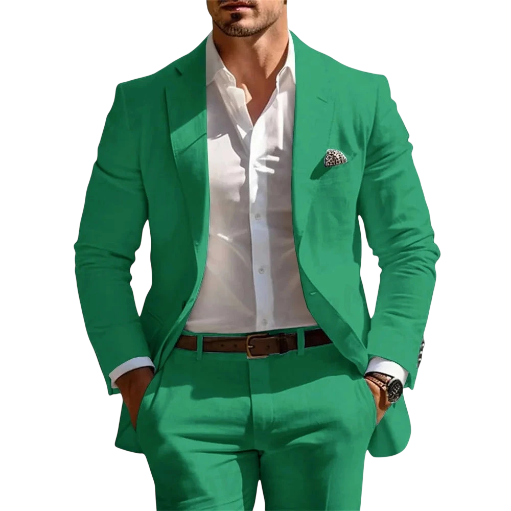 Classic Summer Mens Suit 2Pcs For Wedding Formal Solid Suit Including Jacket Pants For Party Classic Occasion Clothing