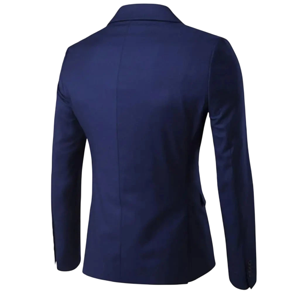 Men Three Piece Suit Formal Business Suit Pants Set Solid Color Slim Fit Turn Down Collar Anti Wrinkle Groom Wedding Suit