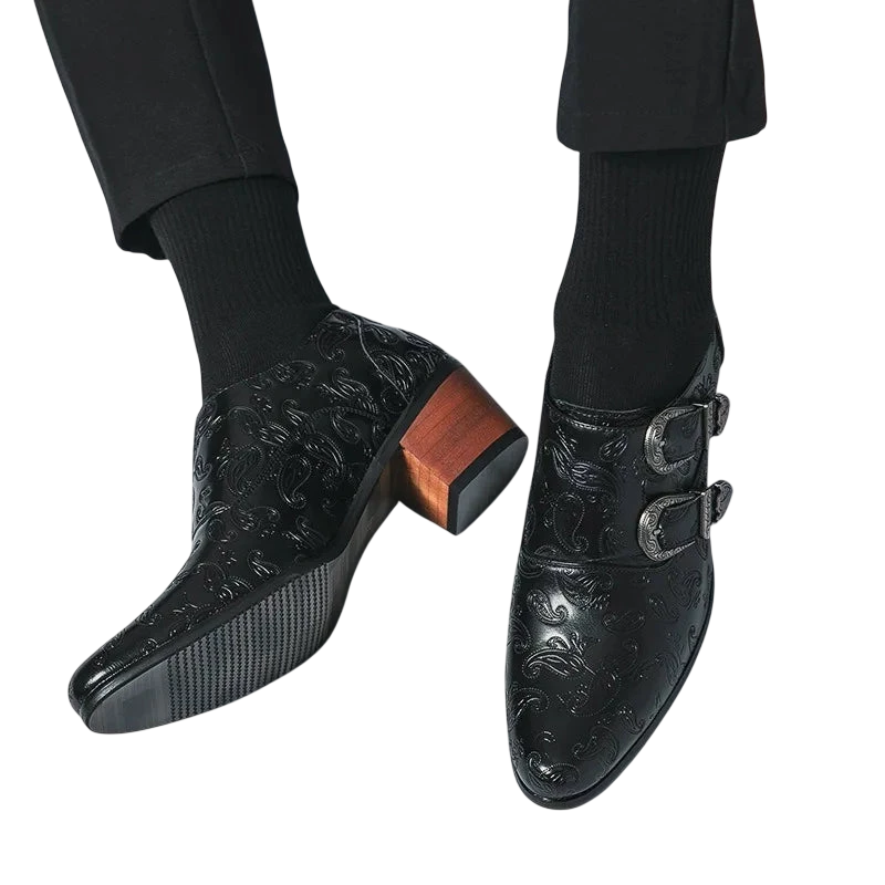 Mens Wedding Shoes Fashion Slim Fit Pointed High Heel Pullover Shoes Breathable Leather Shoes Classic Vintage Mens Dress Shoe