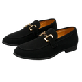 Fashion Brand Men Suede Leather Shoes Black Beige Horsebit Loafers Slip On Formal Mens Dress Shoes Wedding Office Casual Shoes