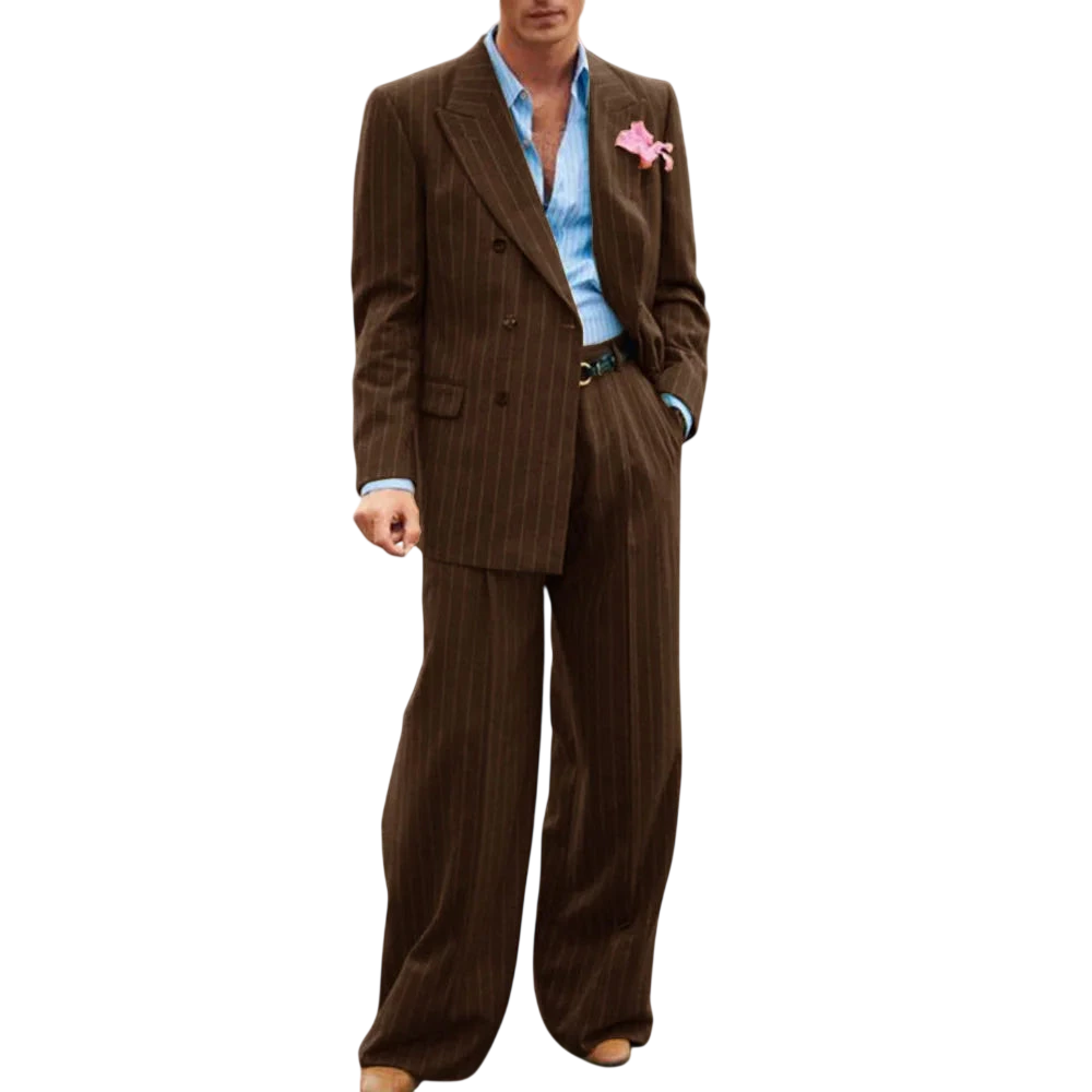 Mens Striped Suit Two Piece Suit Elegant Fashion Suit Casual Fashion Work Wear Party Dress Mens Commuter Wear Mens Clothing