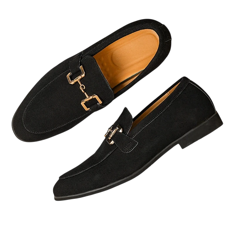 Fashion Brand Men Suede Leather Shoes Black Beige Horsebit Loafers Slip On Formal Mens Dress Shoes Wedding Office Casual Shoes