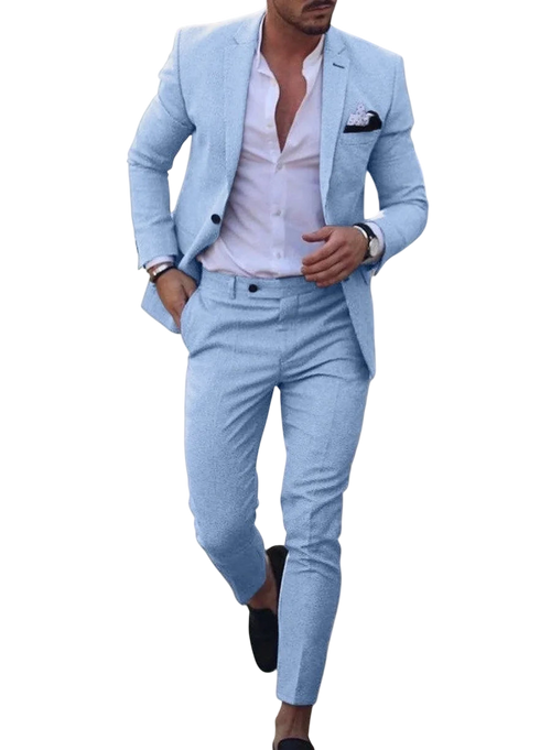 2026 Mens Suit Sets Fashion Party Formal Business Outfit Solid Tuxedo Single Button Blazer Pants Wedding Groom Dress Two Pieces