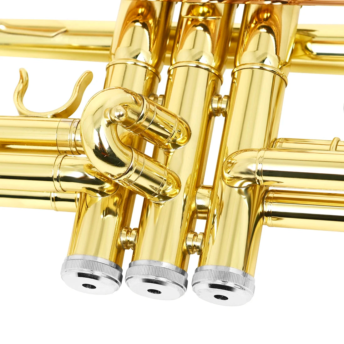 M MBAT Bb/B Flat Trumpet Brass Gold Exquisite Durable Musical Instrument with Mouthpiece Bracket Weak Speaker Gloves Strap Case