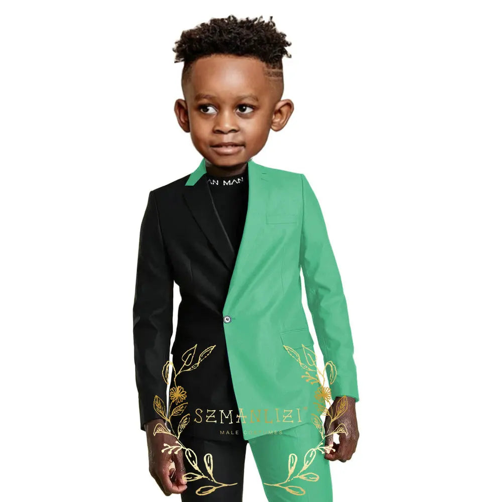 Suits for Flower Boy Kids Formal Jacket Pants Wedding Tuxedo 2 Pieces Children Suit for Birthday Party Photograph Show
