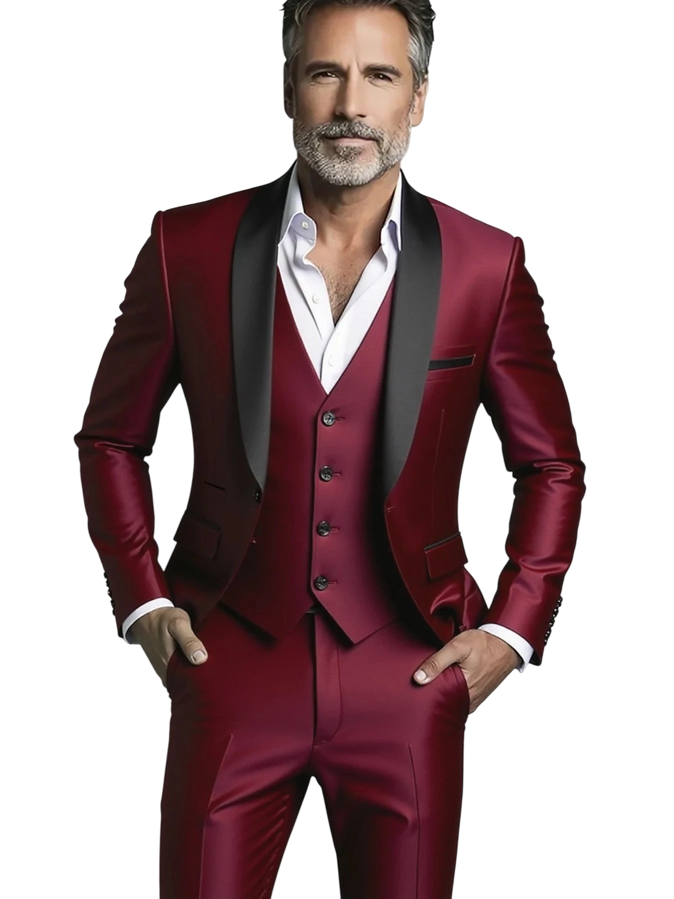 Suit Suit Vest Pants Mens Business Solid Color Fashion Slimming Work Solid Color Plus Size Formal Dress Wedding Best Men Suit