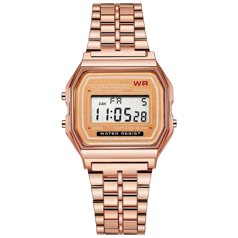 Luxury Rose Gold Women Watches Electronic Digital Display Retro Style Clock Mens Relogio Masculin Reloj Hombre Homme