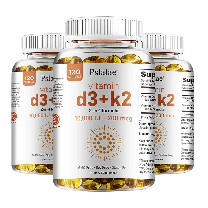 Vitamin D3 10000 Iu With K2 200 Mcg 2 In 1 Support Immune Heart Joint Teeth Bone Health