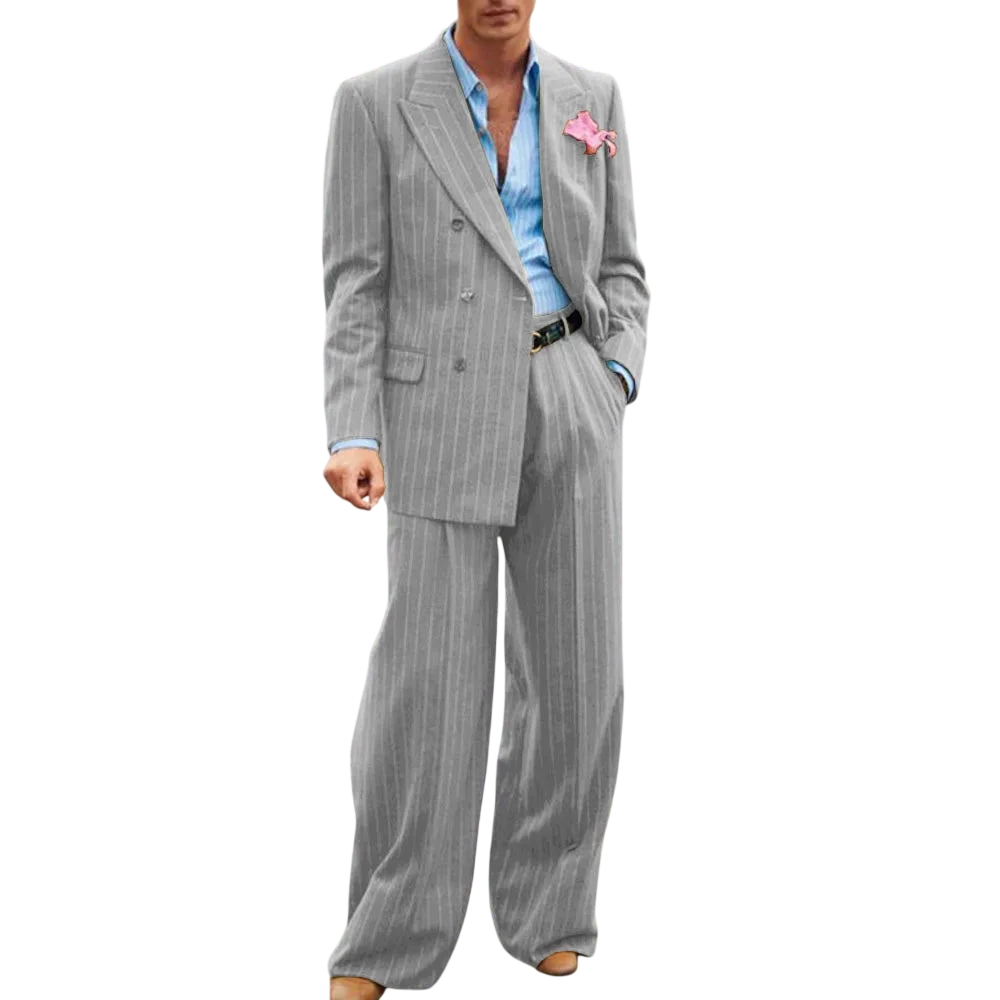 Mens Striped Suit Two Piece Suit Elegant Fashion Suit Casual Fashion Work Wear Party Dress Mens Commuter Wear Mens Clothing