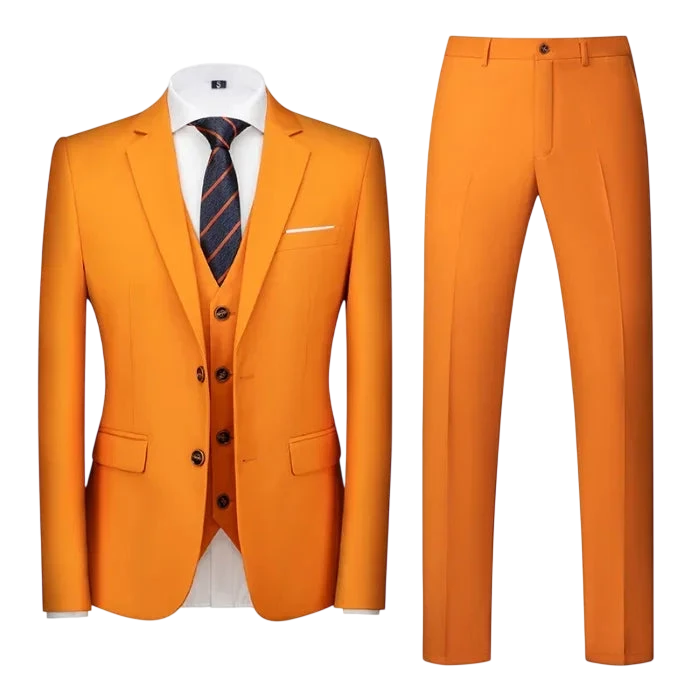 Purple Mens Suit Suit Suit And Vest Plus Pants Fashionable And Casual Two Button Three Piece Suit 16Colors Asian Size M 6Xl
