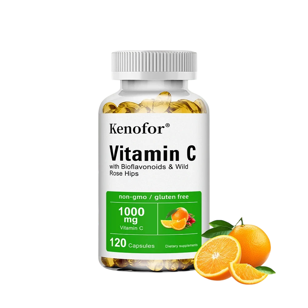 Vitamin C 1000Mg With Bioflavonoids Wild Rose Hips Supports Skin Health Antioxidant Immune System Health 120 Capsules