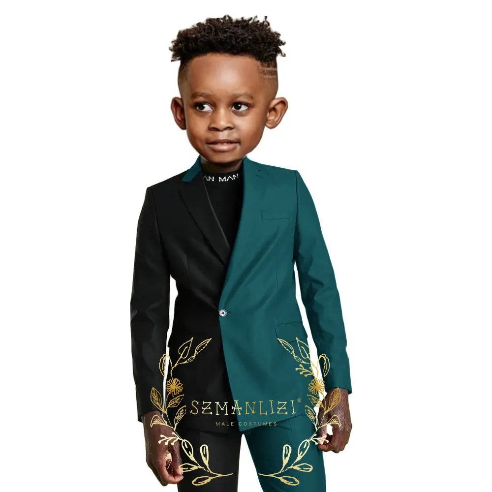Suits for Flower Boy Kids Formal Jacket Pants Wedding Tuxedo 2 Pieces Children Suit for Birthday Party Photograph Show