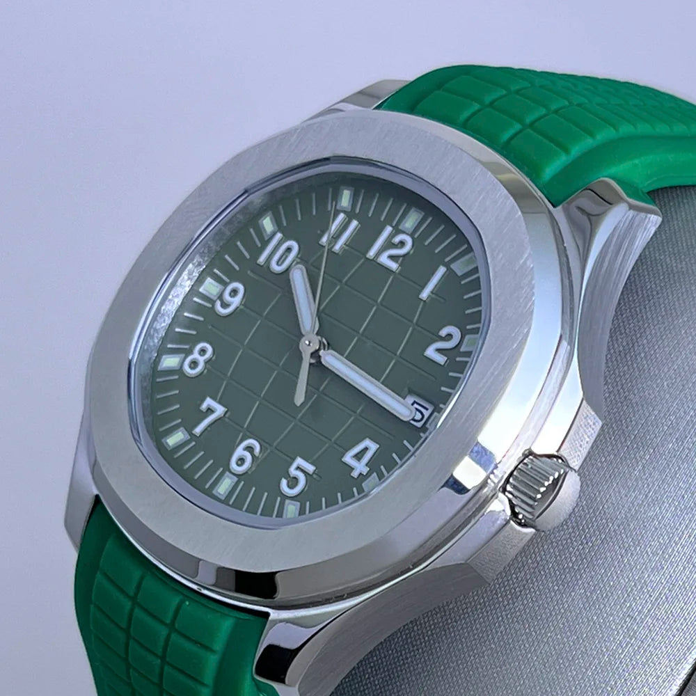 2025 New men's sports watch with rubber strap, automatic mechanical NH35 movement, waterproof stainless steel wristwatch for men