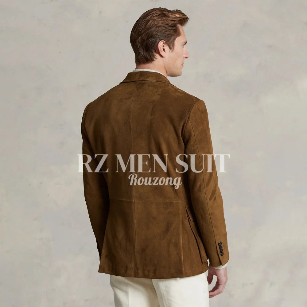 Men's Suit Suede Jacket Single Breasted Casual Suede Coat Casual Men Luxury Costume Jacket Wedding chaquetas hombre formal