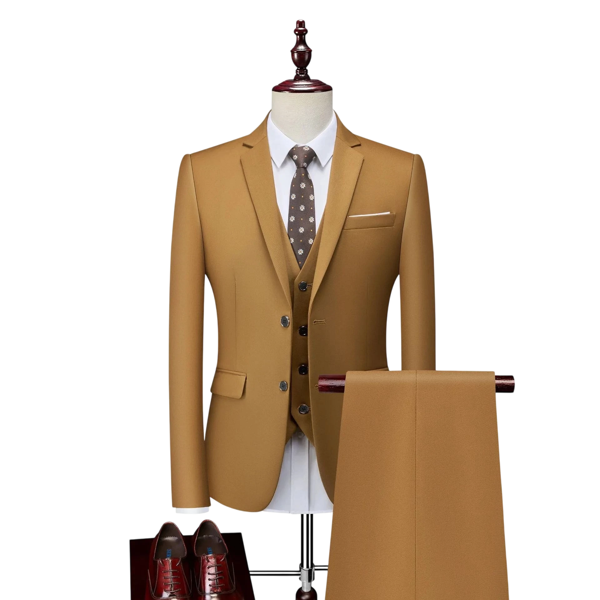 Men 3Pcs Set Suits Slim Fit 2 Buttons Blazer Formal Business Jackets Korean Style Suit Vest Groom Wedding Prom Dinner Waistcoats