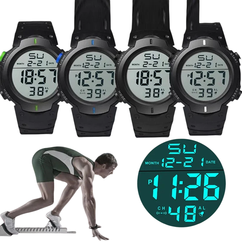 Men Electronic Watch Sports Watches For Men Waterproof Luminous Multifunction Outdoor Fitness Large Screen Electronic Wristwatch