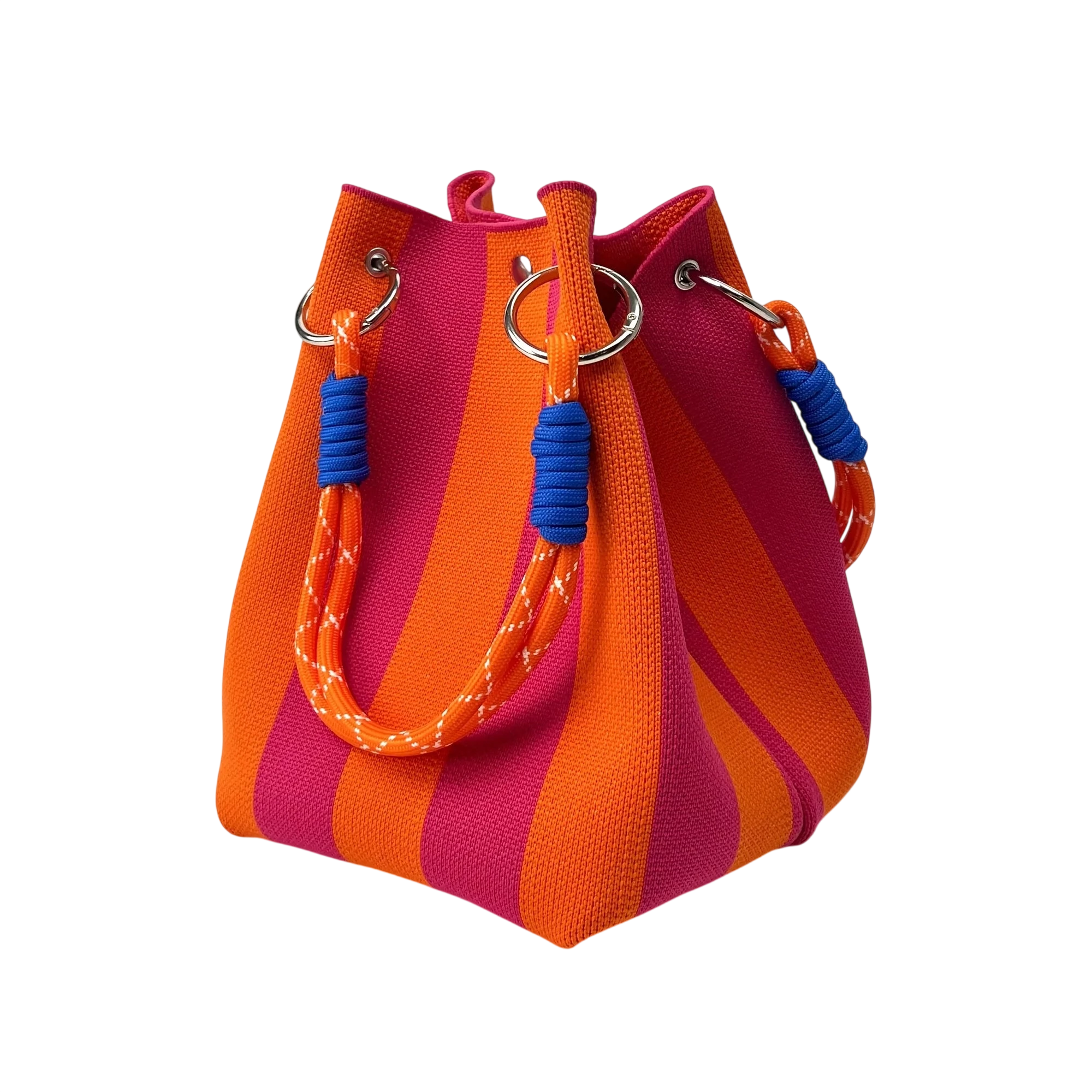 Striped Handbag Large Capacity Storage Bag Versatile Multi Color Handbag Stylish Bucket Bag