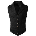 Suits Vest Coat Men Button Formal Sleeveless Coats Floral Print Gothic Punk Victoria Costume Waistcoat Lapel Collar Vest Uniform