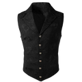 Suits Vest Coat Men Button Formal Sleeveless Coats Floral Print Gothic Punk Victoria Costume Waistcoat Lapel Collar Vest Uniform