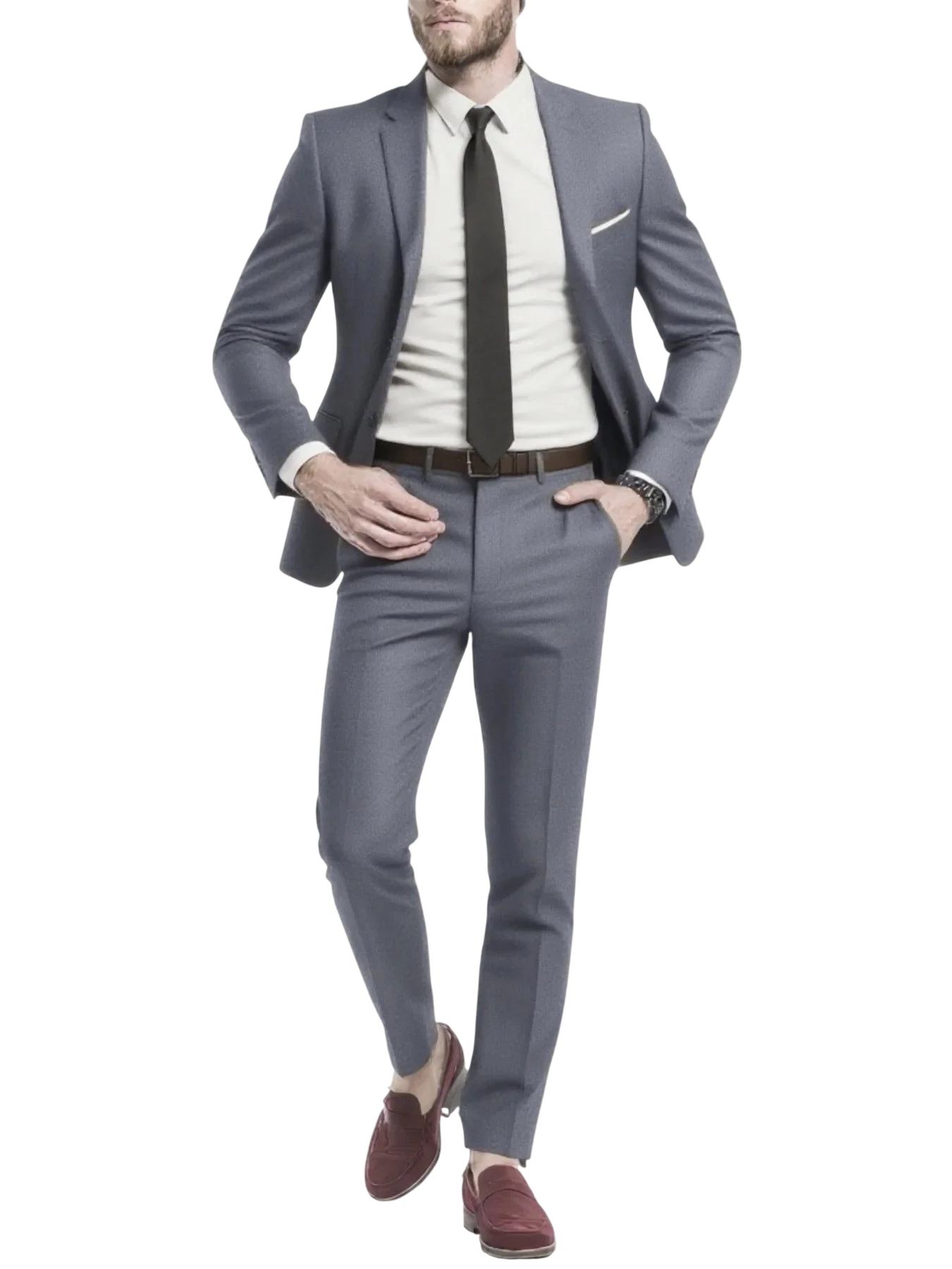 Mens Suit 2Pcs Set Stylish Jacket And Trousers Elegant Formal Wear For Wedding Party And Event