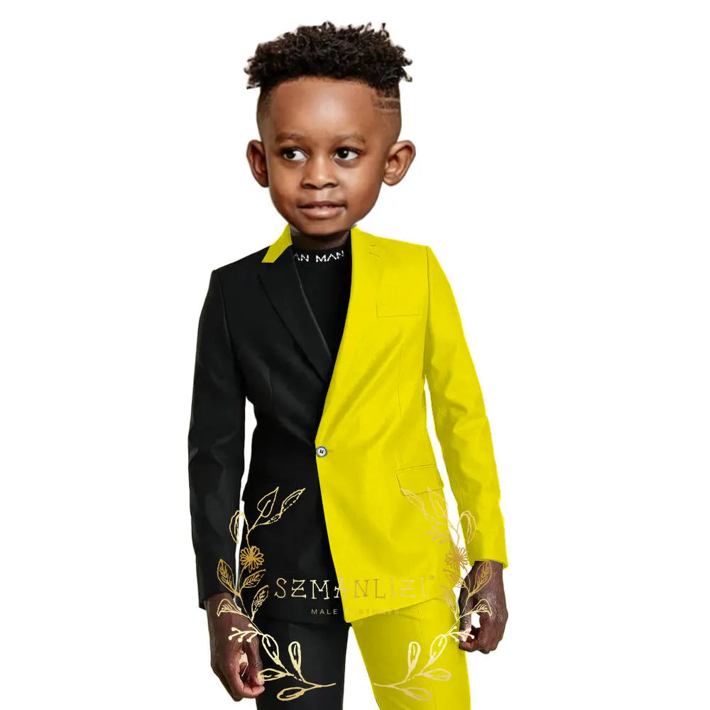 Suits for Flower Boy Kids Formal Jacket Pants Wedding Tuxedo 2 Pieces Children Suit for Birthday Party Photograph Show