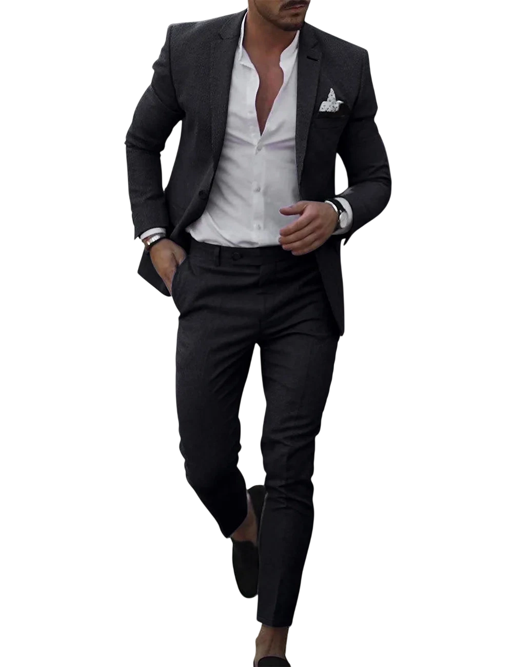 2026 Mens Suit Sets Fashion Party Formal Business Outfit Solid Tuxedo Single Button Blazer Pants Wedding Groom Dress Two Pieces