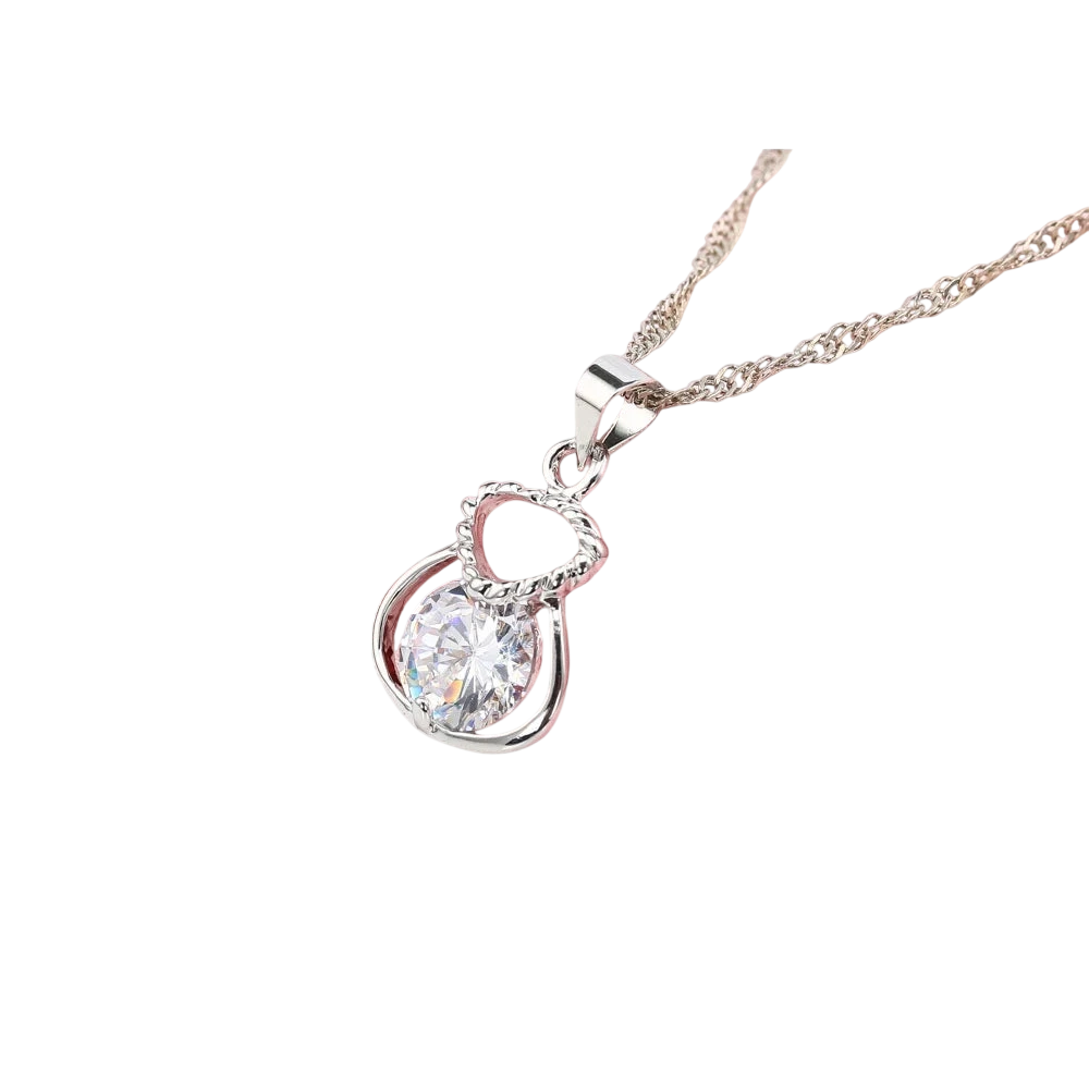 New 925 Silver Color Jewelry Sets Include Rhinestone Necklace Earrings Purse Wedding Anniversary Accessories Gift