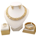 Dubai Jewelry Set For Woman 18K Gold Plated Luxury Necklace Earrings Bracelet And Ring Set Jewelry Wedding Party Trending