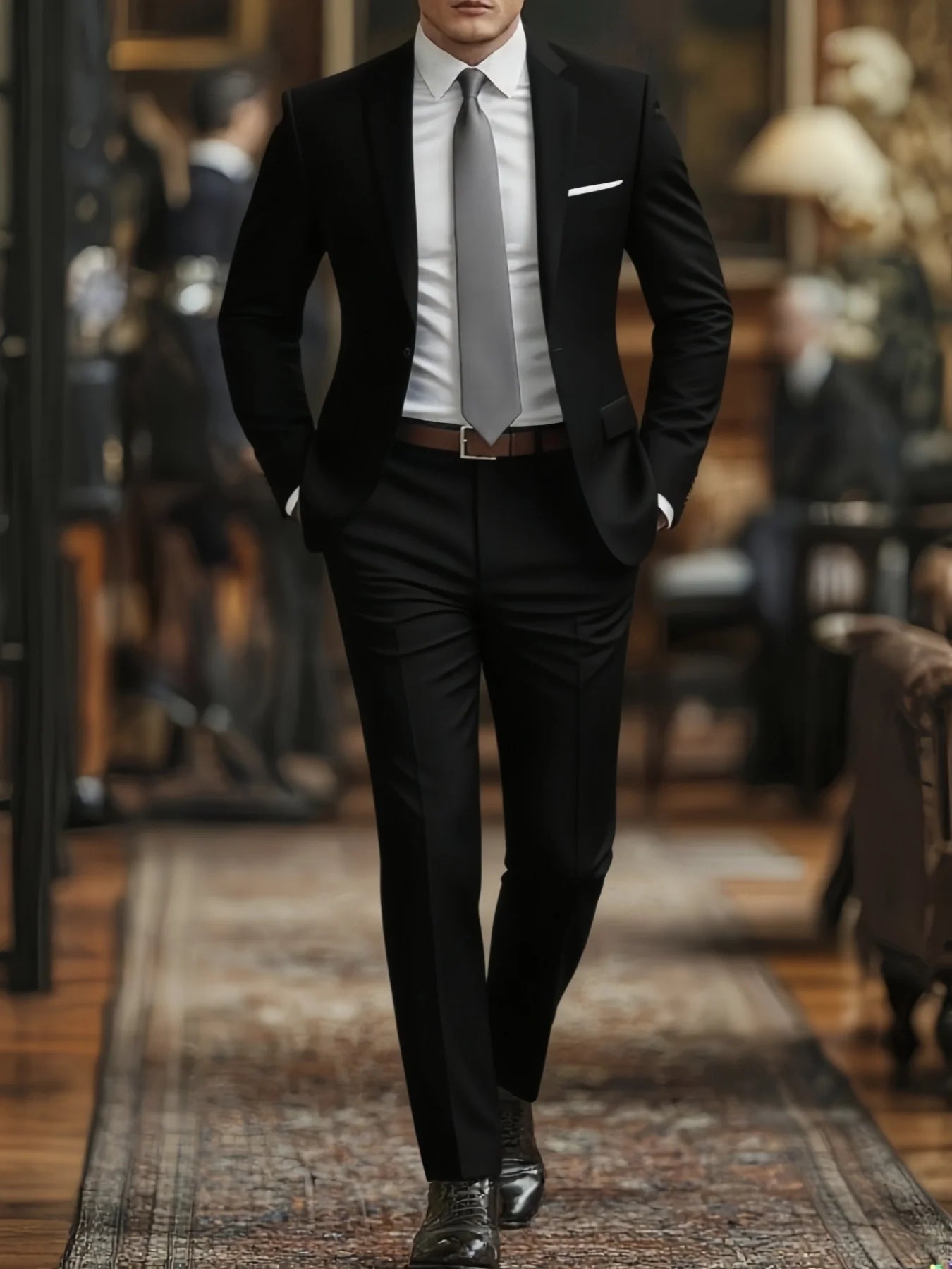 Men's Suit 2pcs Set, Elegant Formal Jacket And Pants, Great Wear for Wedding, Party And Formal Dinner