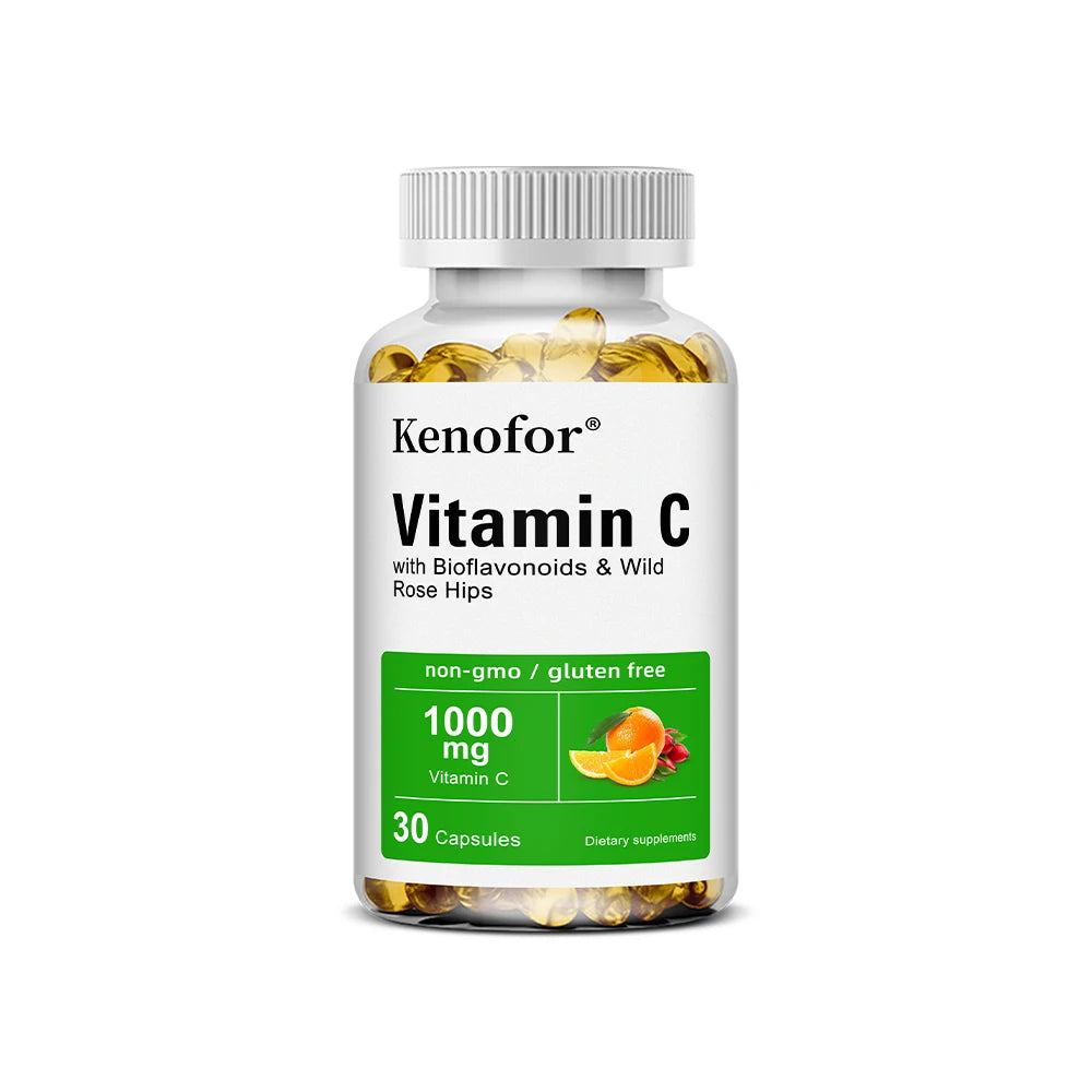 Vitamin C 1000mg - with Bioflavonoids & Wild Rose Hips,Supports Skin Health,Antioxidant,Immune System Health,120 Capsules