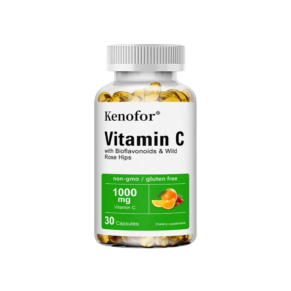 Vitamin C 1000Mg With Bioflavonoids Wild Rose Hips Supports Skin Health Antioxidant Immune System Health 120 Capsules