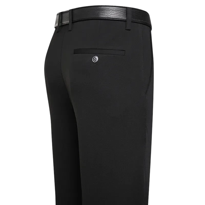 Suit Pants Men Business Casual Trousers Formal Dress Straight Pants Elastic Black Navy Blue Male Clothing
