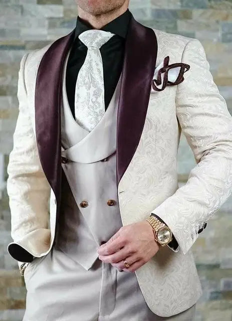 Men's Wedding Suit 2023 Italian Design Custom Black Smoking Tuxedo Jacket 3-piece Set (coat Vest Pants) Men's Groom Terno Suit