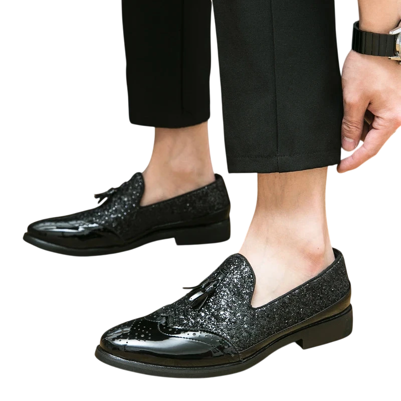 Business Dress Shoes Mens Oxfords Genuine Leather Pointy Toe Lace Up High Quality Office Wedding Formal Shoes For Men Black
