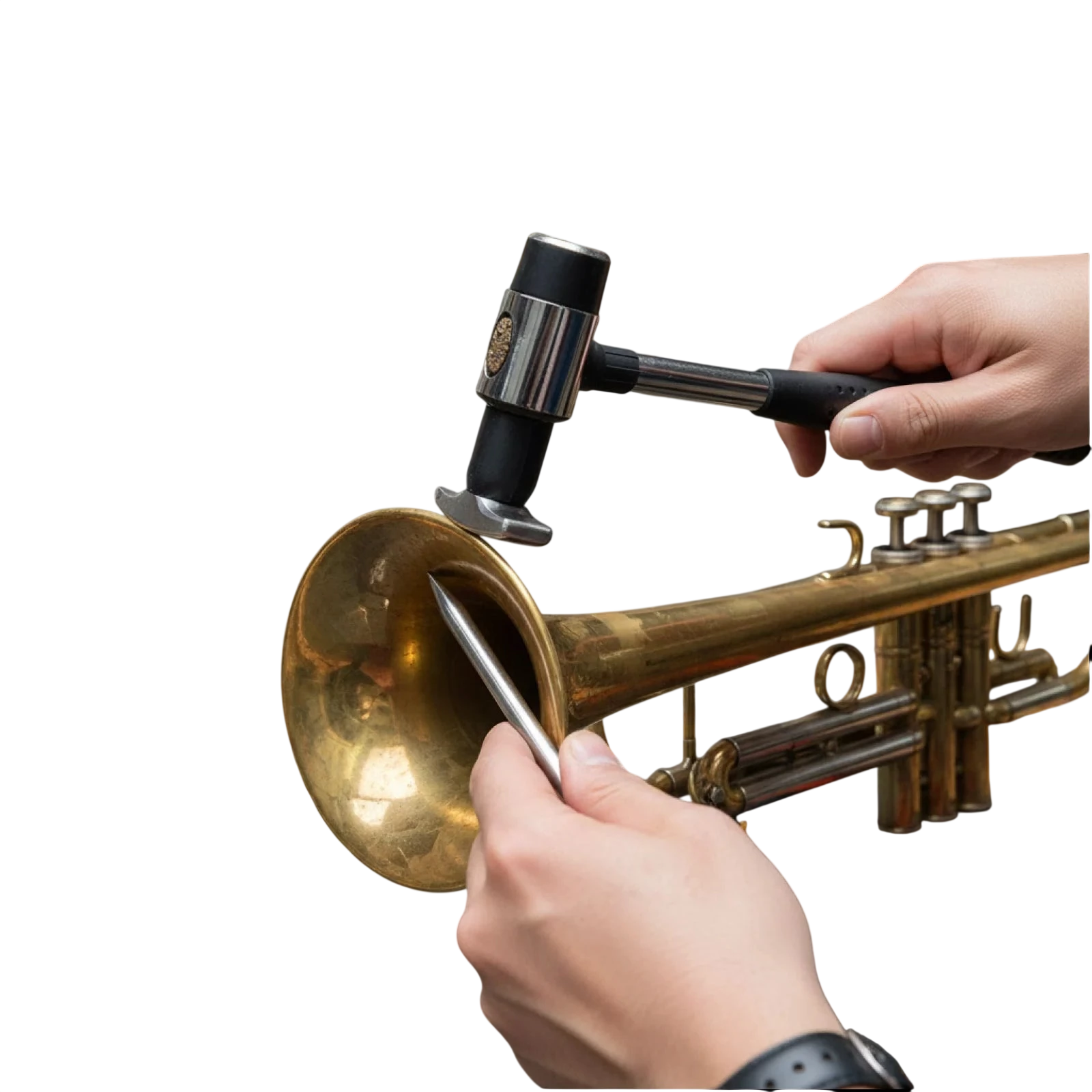 Professional Brass Instrument Hammer Compact Metal Dent Remover Precision Repair Tool For Trumpet Trombone Tuba Use