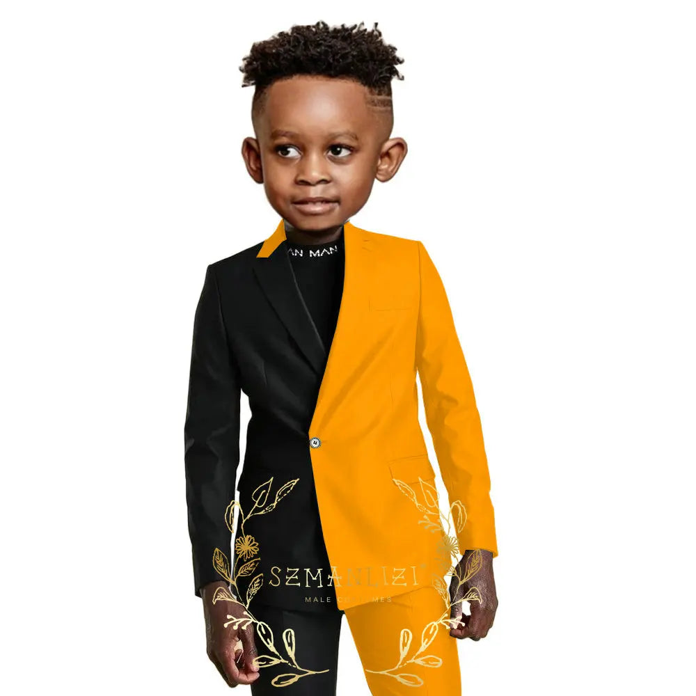 Suits for Flower Boy Kids Formal Jacket Pants Wedding Tuxedo 2 Pieces Children Suit for Birthday Party Photograph Show