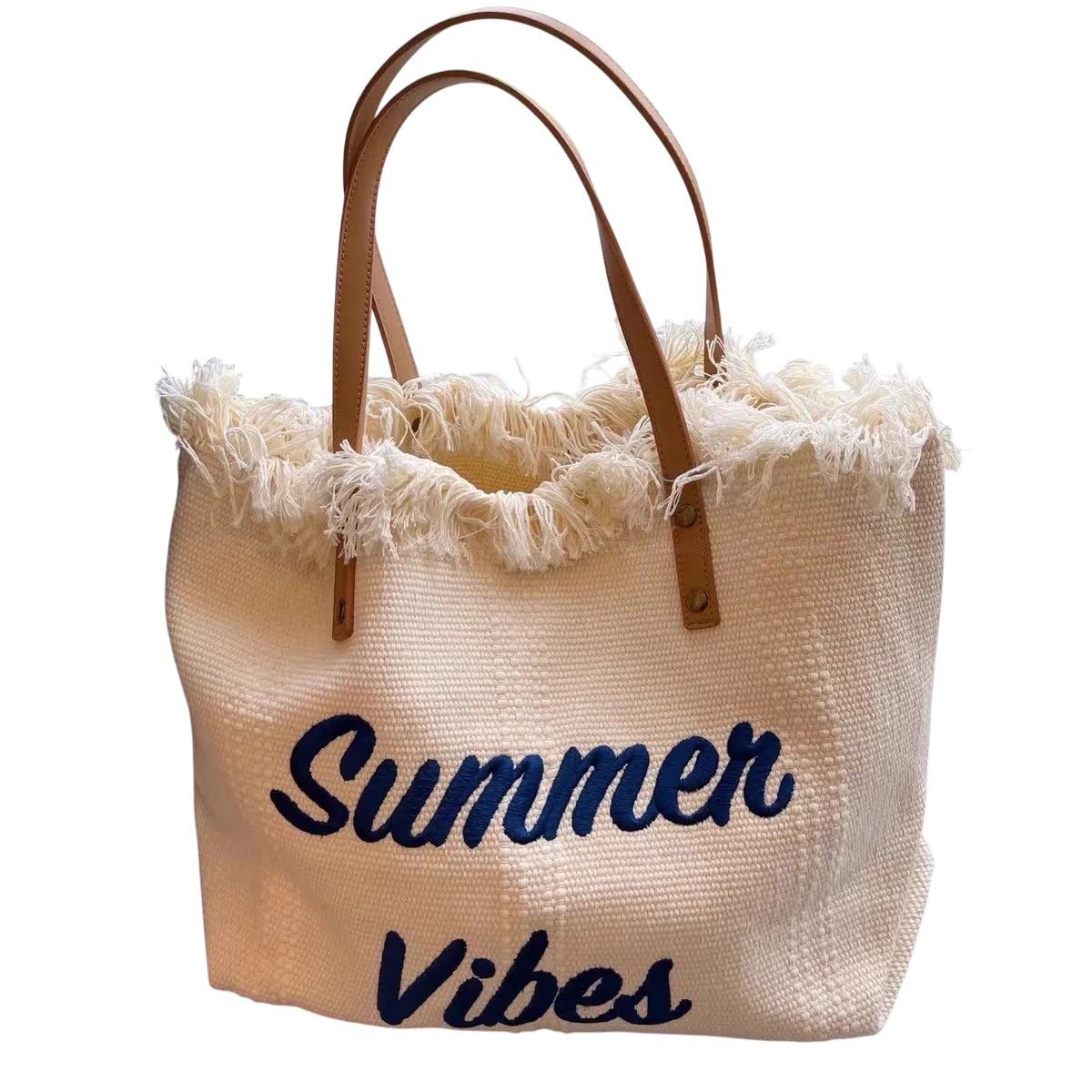 Handbag Woman Bag Design Simple Niche Travel Beach Tote Bag Tassel Letter Embroidery Fashion Large Capacity Shoulder Bags 2022