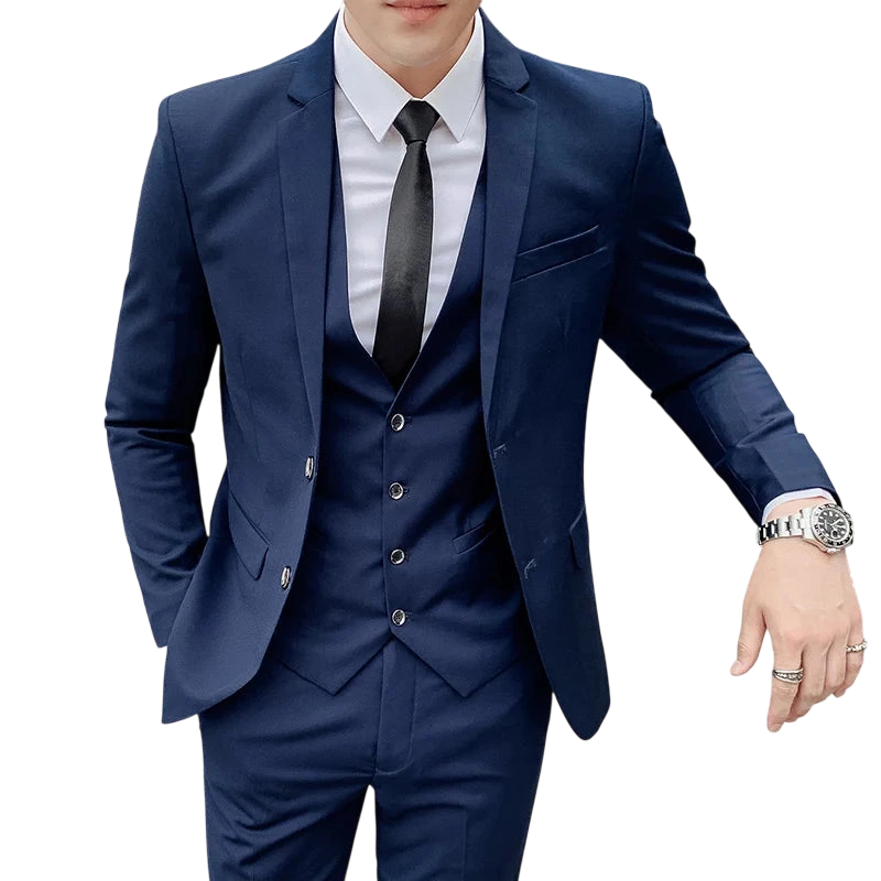 Suit Upgrade The New Fabric Mens Business Gentleman Fashion Slim Work Solid Color Plus Size Fair Dress Wedding Best Man Suit