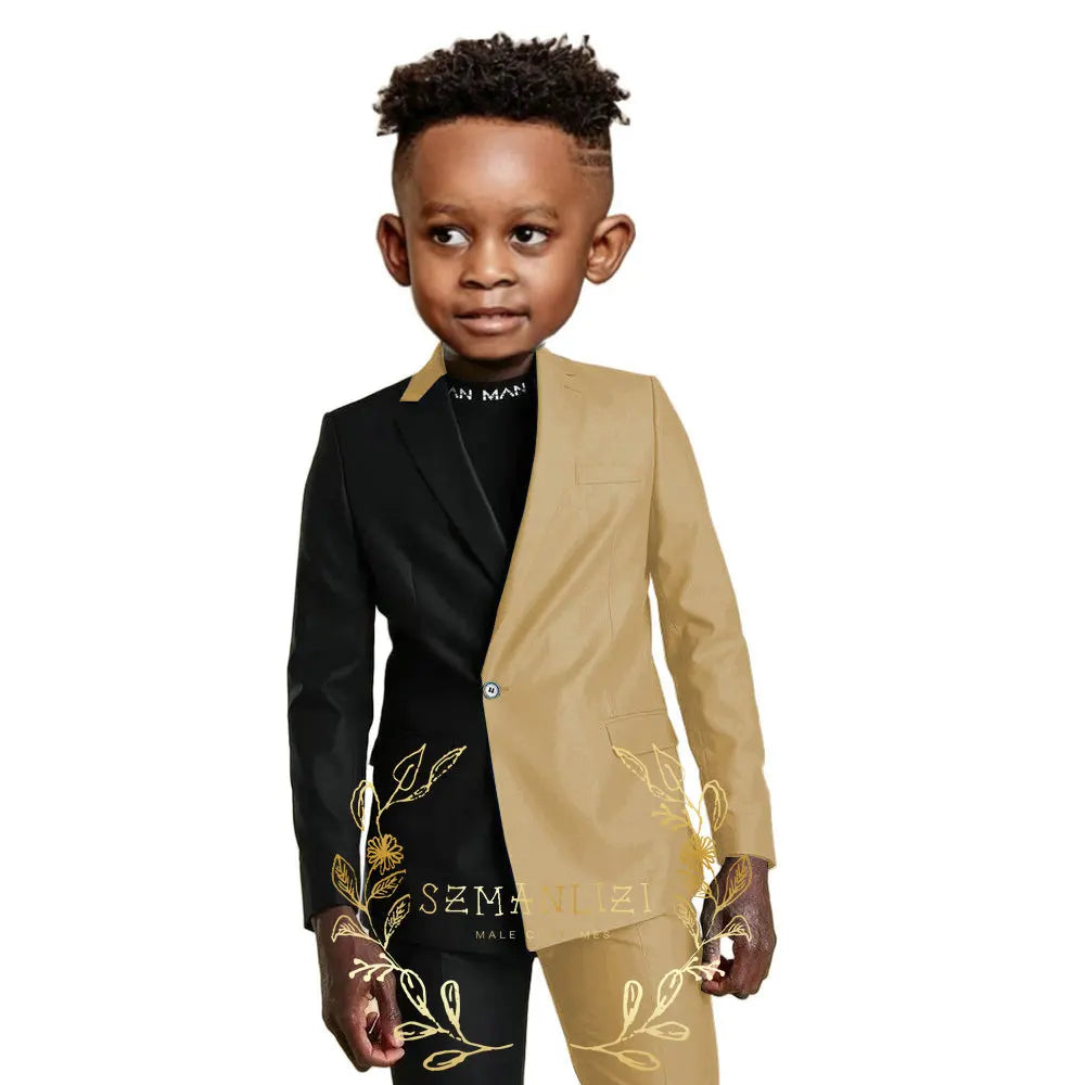 Suits for Flower Boy Kids Formal Jacket Pants Wedding Tuxedo 2 Pieces Children Suit for Birthday Party Photograph Show