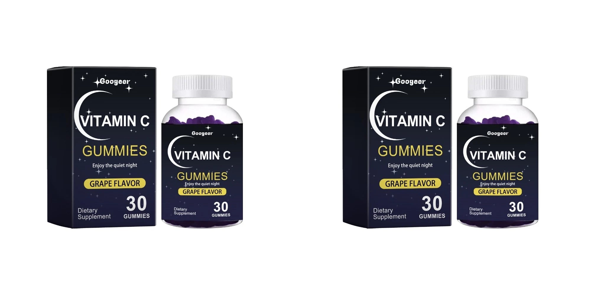 Vitamin C Gummies 30pcs Grape Flavor Chewable Dietary Supplement with Lutein Pectin Daily Immune Antioxidant Eye Support