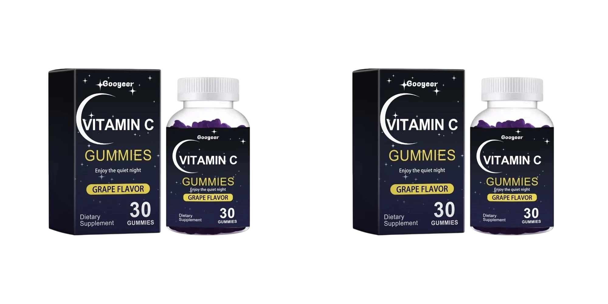 Vitamin C Gummies 30Pcs Grape Flavor Chewable Dietary Supplement With Lutein Pectin Daily Immune Antioxidant Eye Support