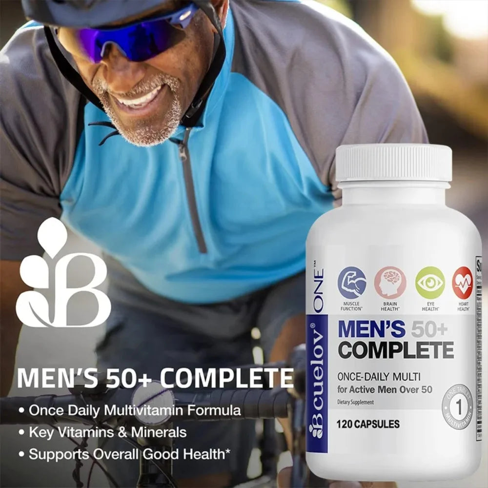 Men's Multivitamin for 50+ - High Potency Formula, for Brain, Eye & Heart Health, for Brain, Eye & Heart Health, 120 Capsules