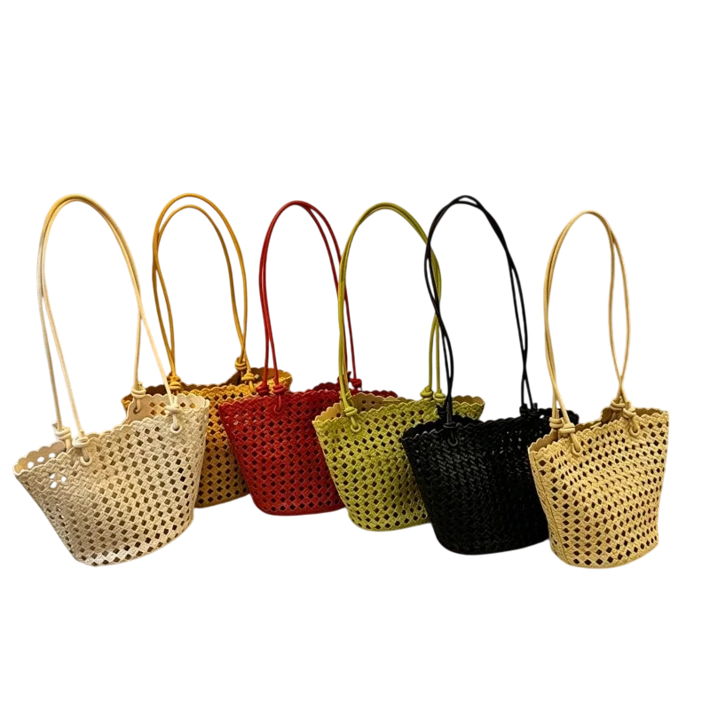 Womens Handbag Shoulder Bag 2026New Fashionable And Trendy Versatile Niche Hollow Woven Bag Vegetable Basket Bag Hand Held Un