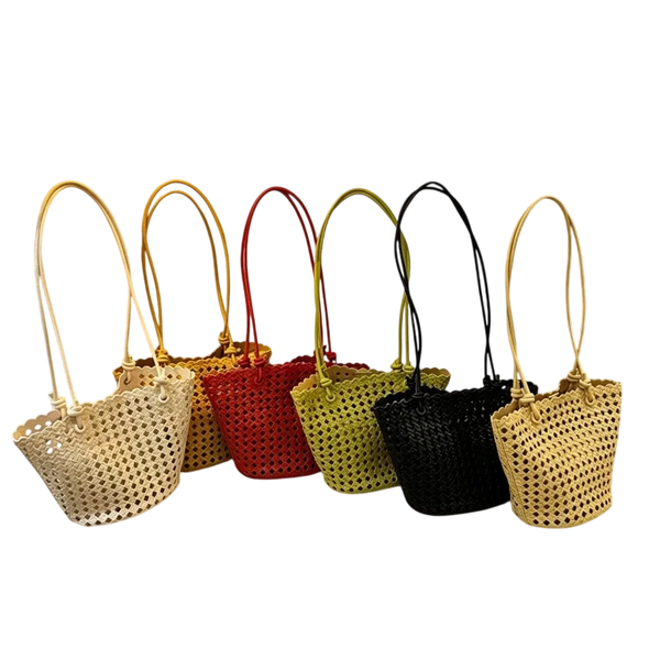 Women's handbag shoulder bag，2026New fashionable and trendy versatile niche hollow woven bag, vegetable basket bag, hand-held un