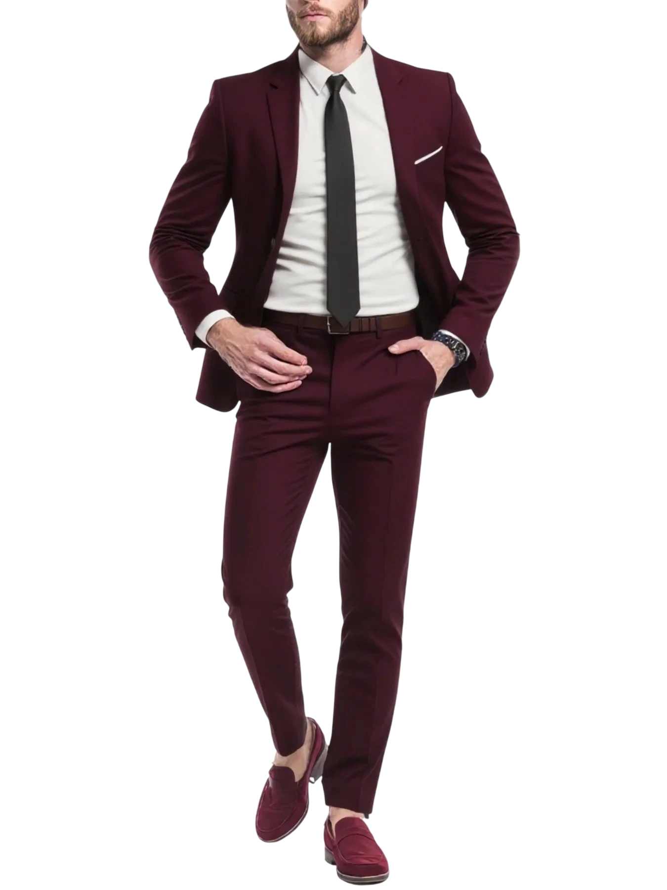 Mens Suit 2Pcs Set Stylish Jacket And Trousers Elegant Formal Wear For Wedding Party And Event