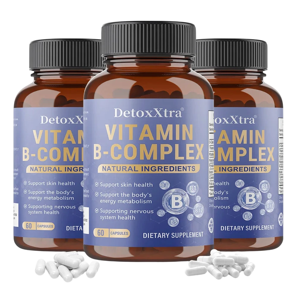 Vitamin B Complex Capsules Relieve Stress Energy Metabolism Nervous System Immune Wellness Support Vegetable Capsules
