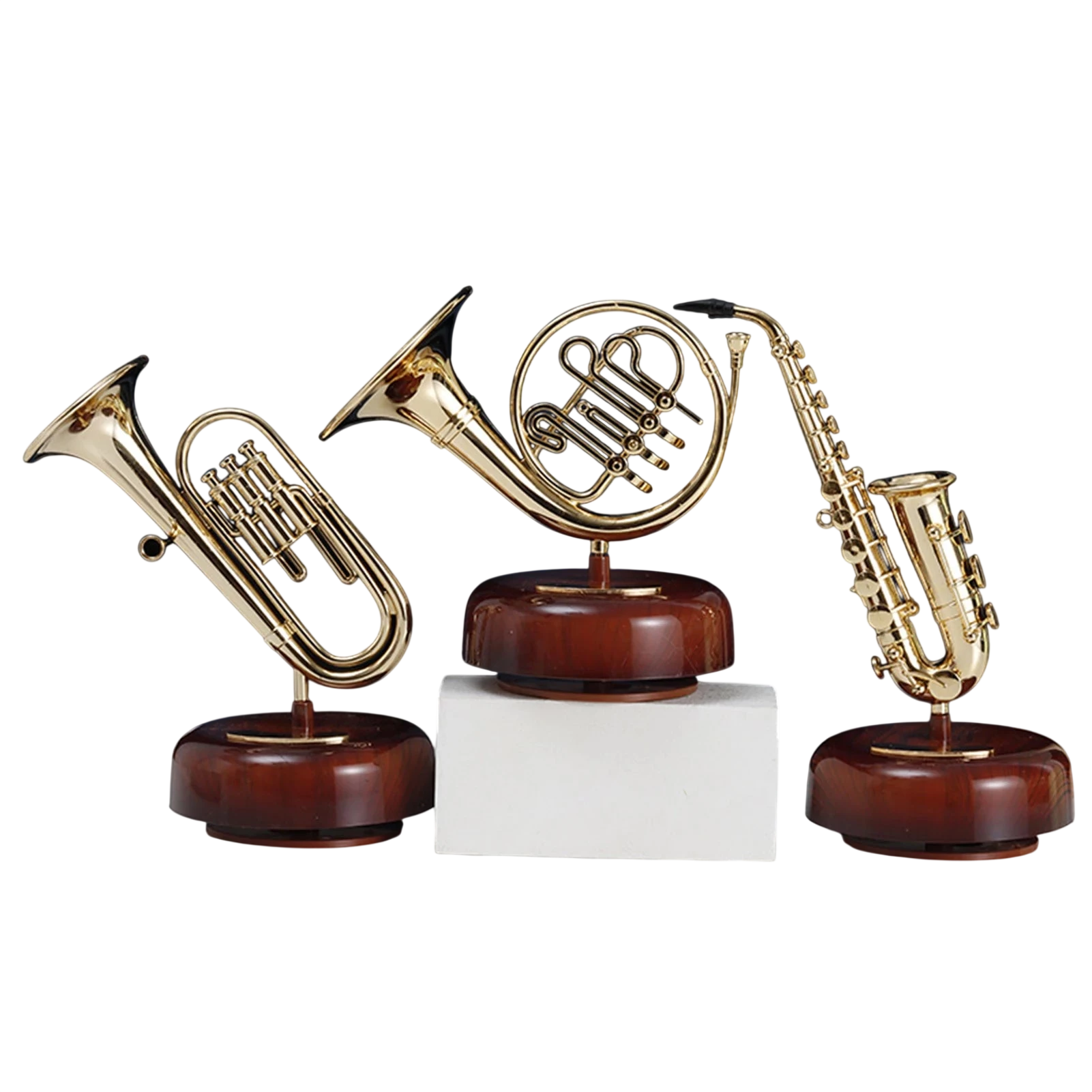 Saxophone Music Box Classical Wind Up Musicbox Twirling Music Box Rotating Base French Horn Trumpet Saxophone