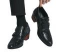 Mens Wedding Shoes Fashion Slim Fit Pointed High Heel Pullover Shoes Breathable Leather Shoes Classic Vintage Mens Dress Shoe