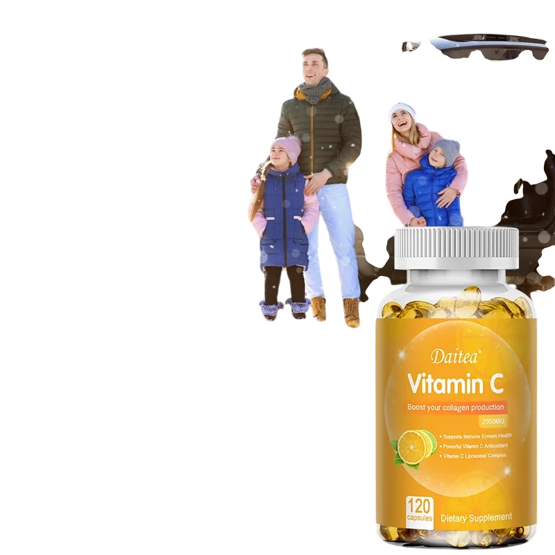 Vitamin C Capsules 2000Mg Promote Collagen Production Support Skin And Immune Health Powerful Antioxidant 120 Capsules